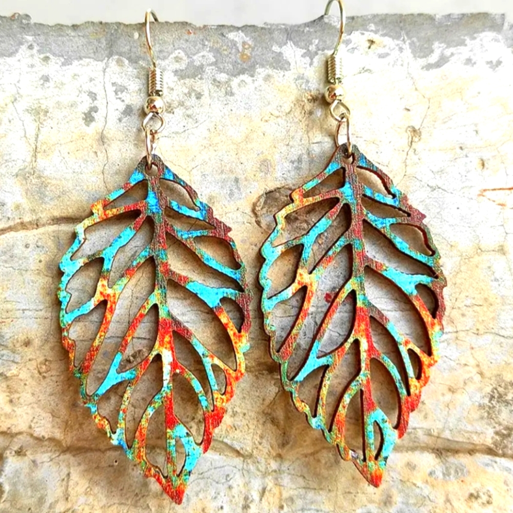 ✨New✨ Boho Wooden earrings - Picture 1 of 1
